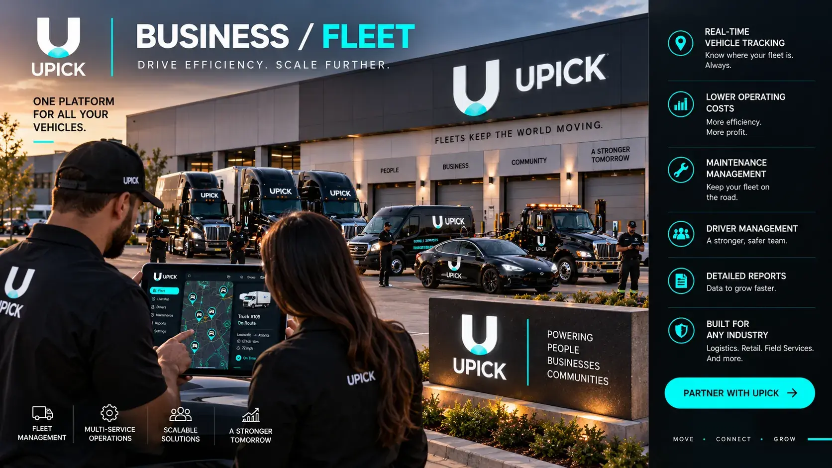 Concept visualization of an UPICK business and fleet environment